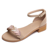 Women's French With Roman Strap Summer Chunky Heels